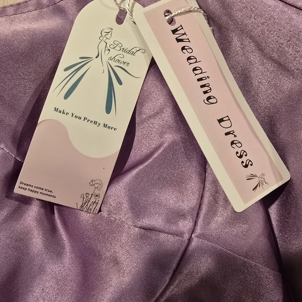 Bridal Shower Wedding Dress Aline V-neck Maxi Corset Ruffle Straps Size 8 Mauve - Picture 10 of 16